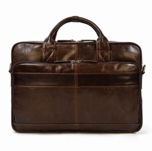 18 Cowhide Shoulder Messenger Bag Computer Bag Commuter Bag