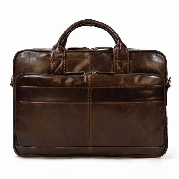 18 Cowhide Shoulder Messenger Bag Computer Bag Commuter Bag