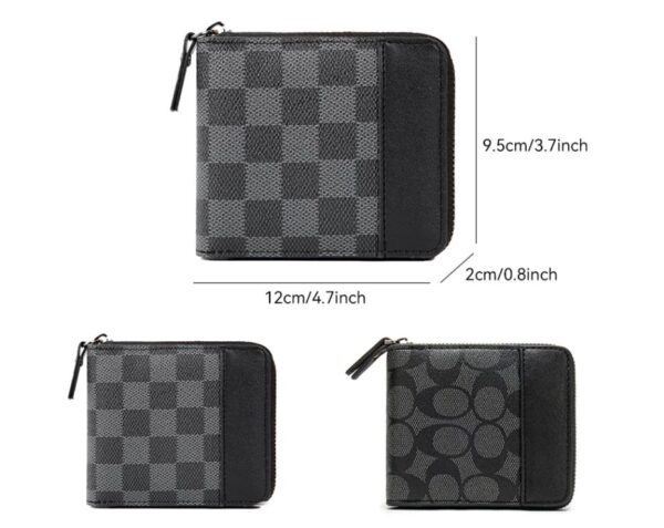 กระเป๋าซิปสั้น PU Soft Wallet Retro Pattern Purse ความจุขนาดใหญ่