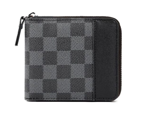 กระเป๋าซิปสั้น PU Soft Wallet Retro Pattern Purse ความจุขนาดใหญ่